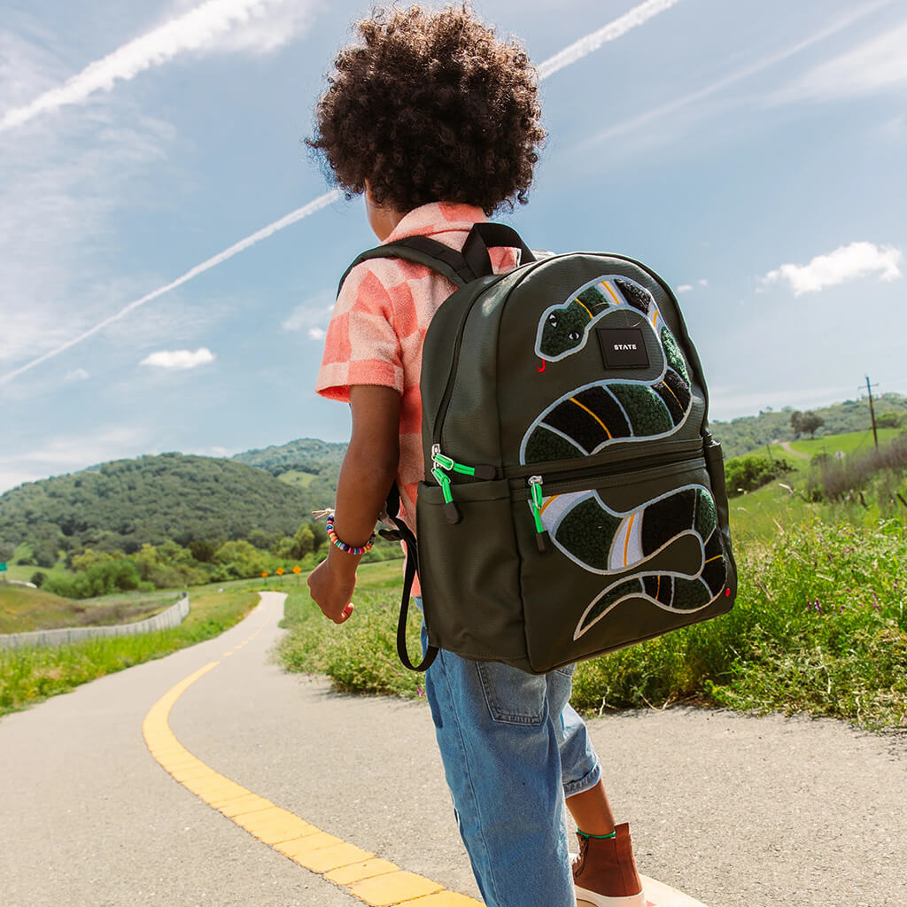 Kane Double Pocket Backpack - Fuzzy Snake