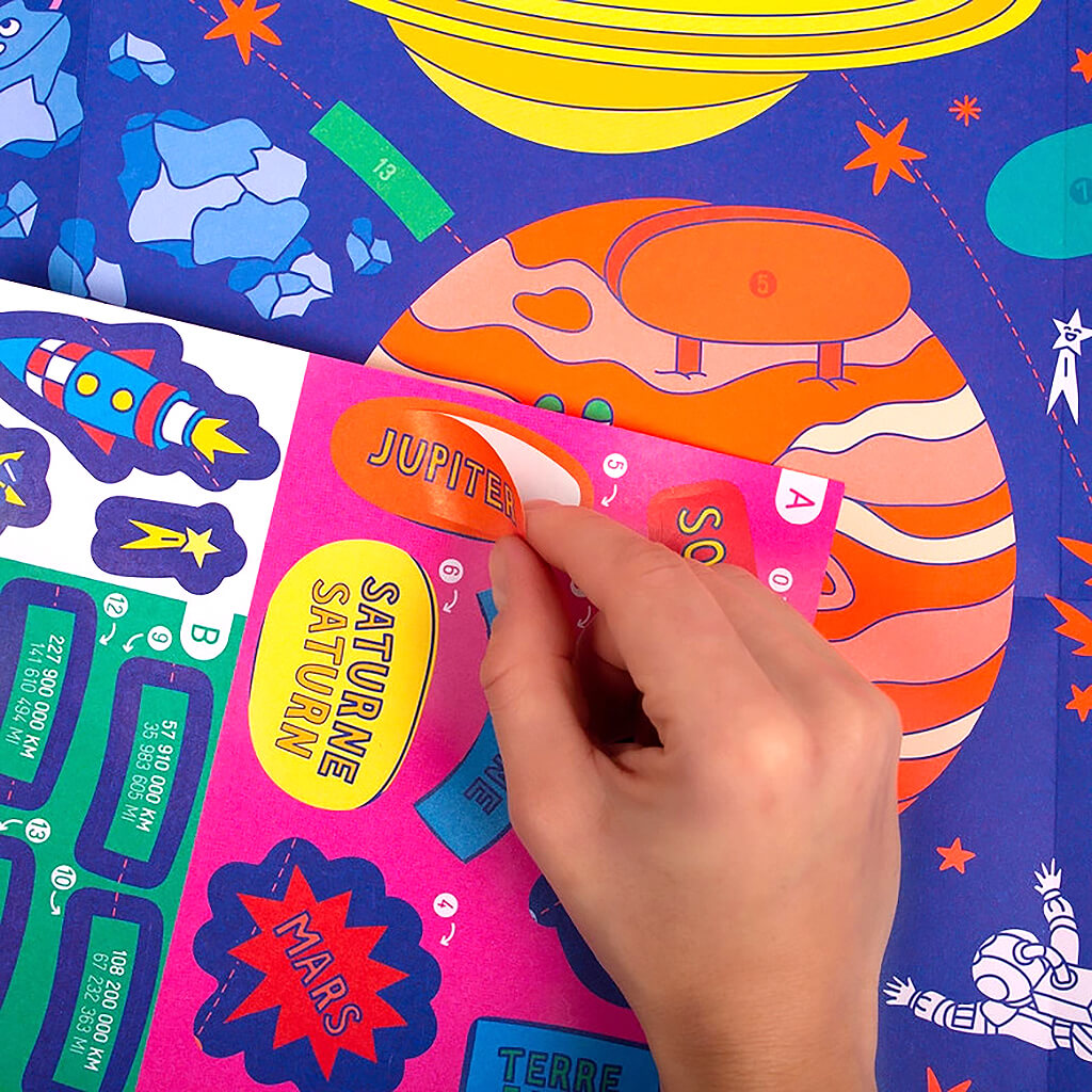 Sticker & Coloring Poster - Solar System