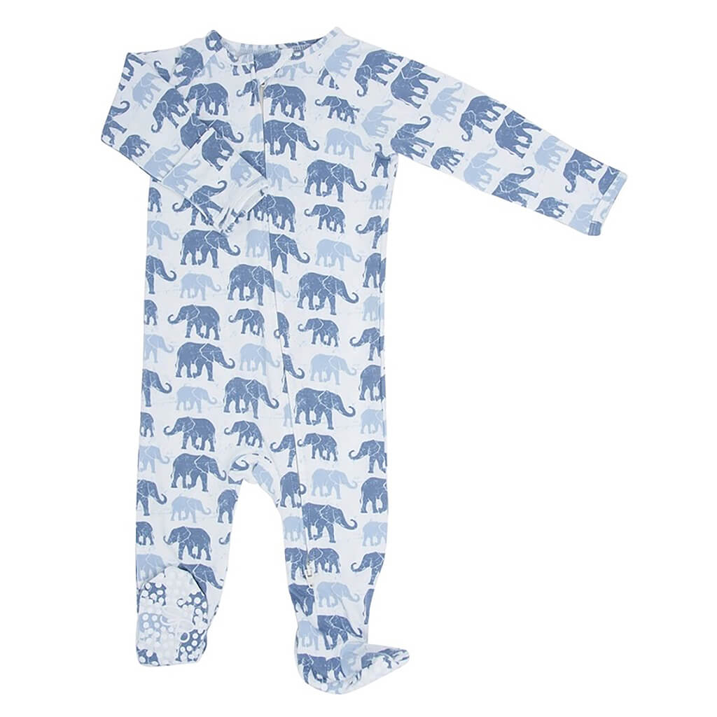 Zipper Footie - Ethan's Elephants