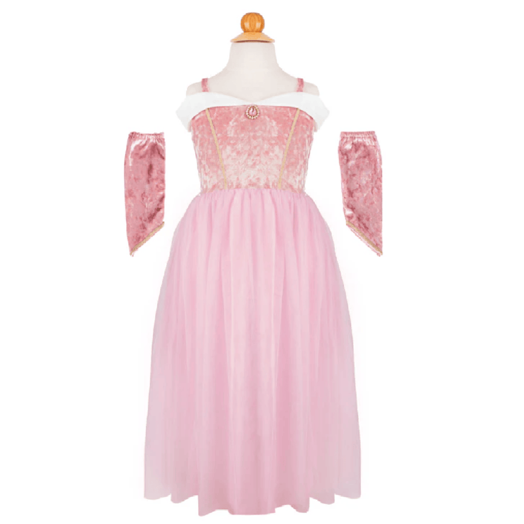 Velvety Princess Gown with Arm Warmers