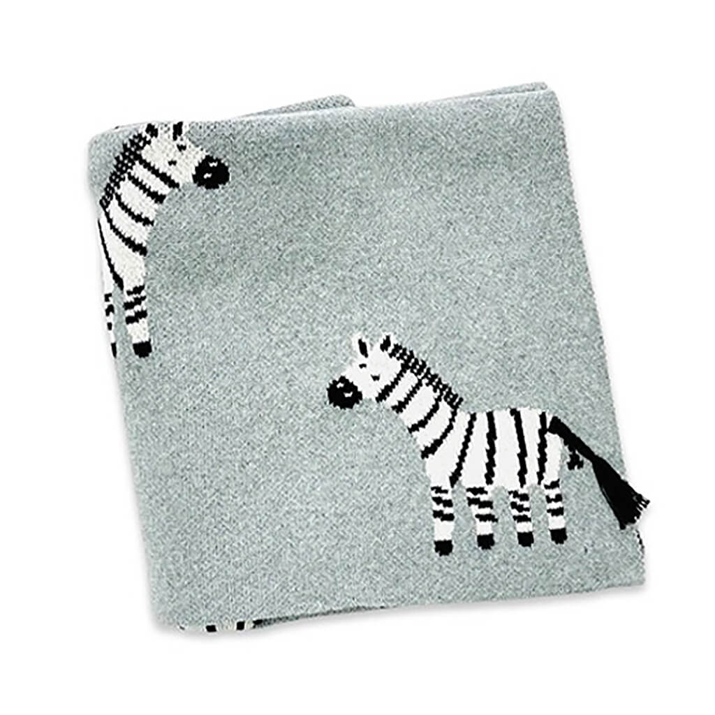 Jacquard Knit Blanket - Zebra 3D