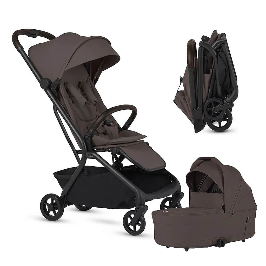 Color_Chocolate | Nia Compact Travel Stroller + Bassinet Bundle | NINI and LOLI