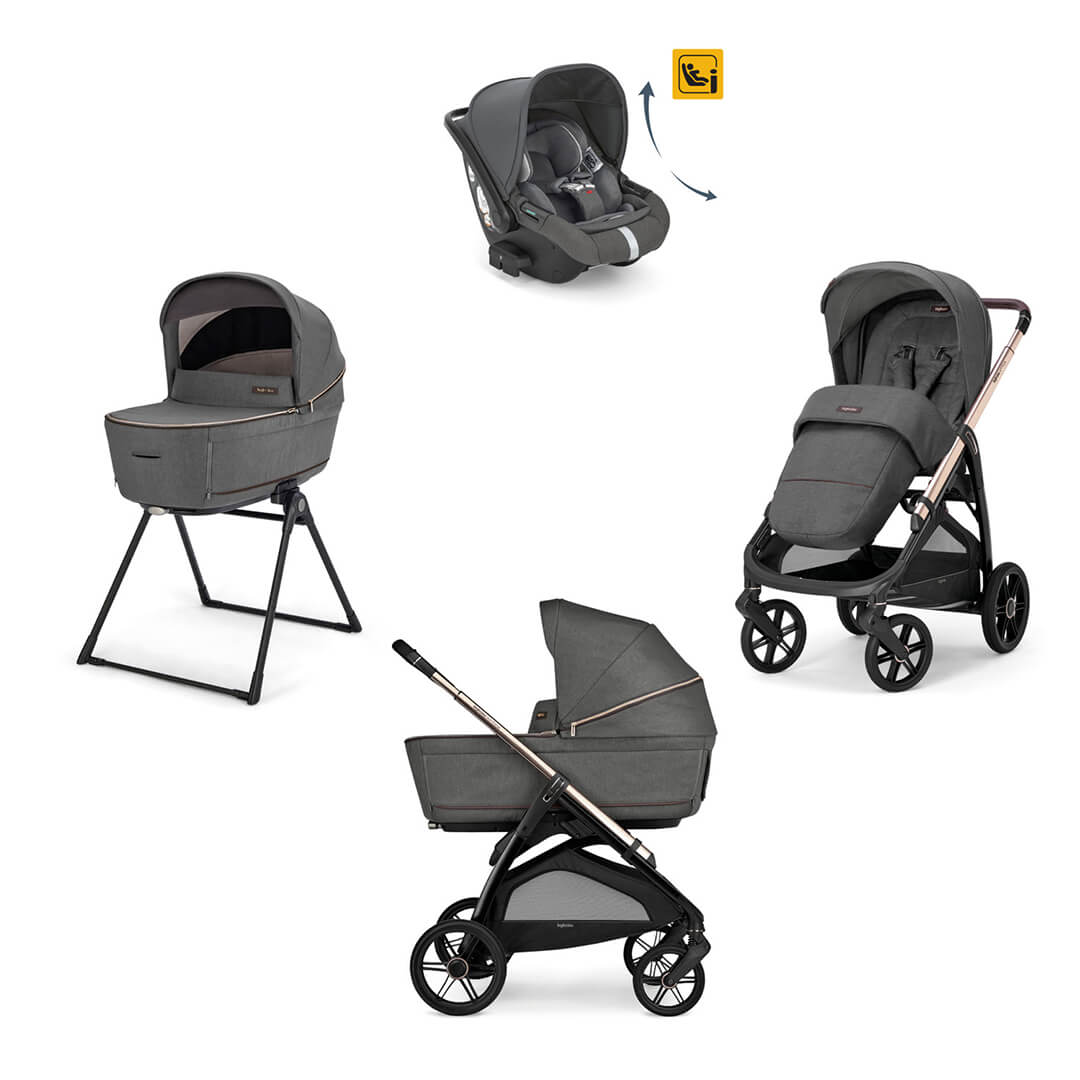 Color_Velvet Gray | Aptica Complete Stroller + Bassinet + Stand | NINI and LOLI
