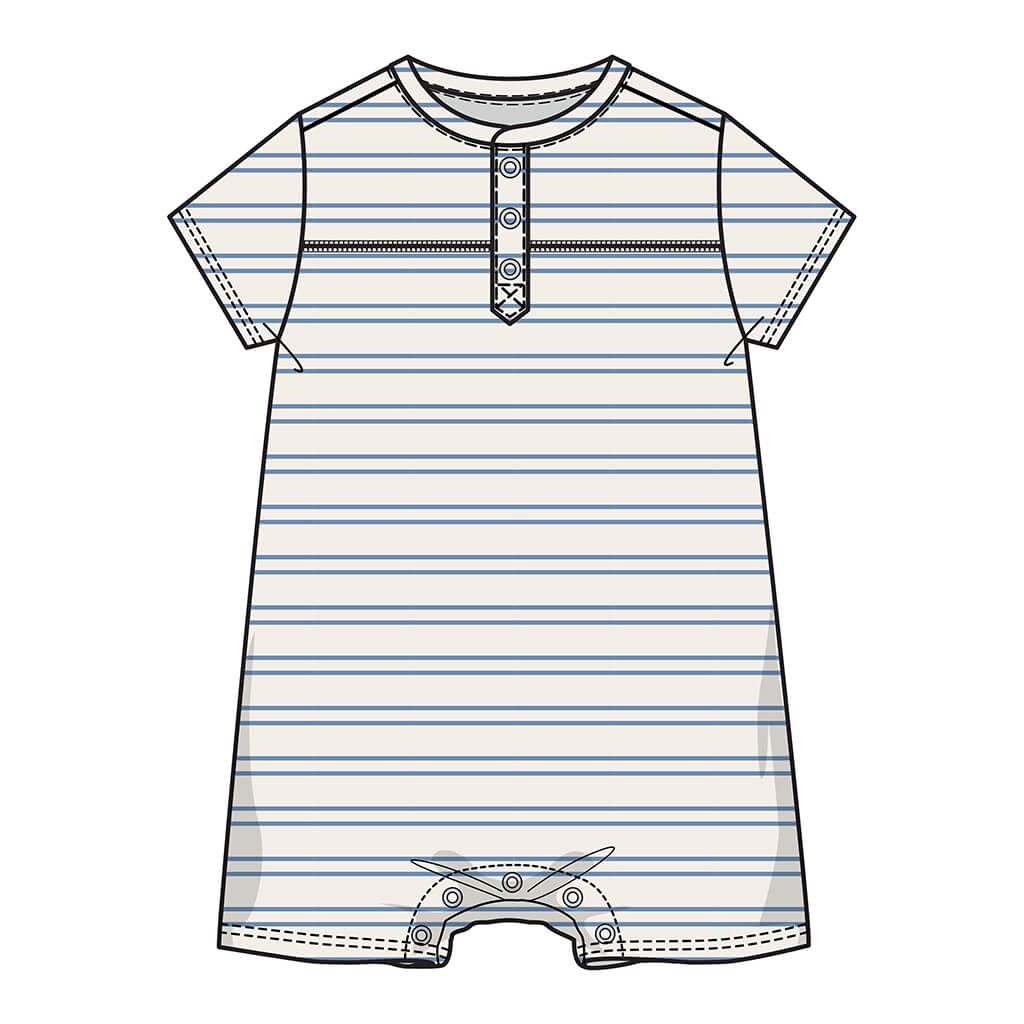 Angel Dear Rib Henley Shortall Anchor Stripe