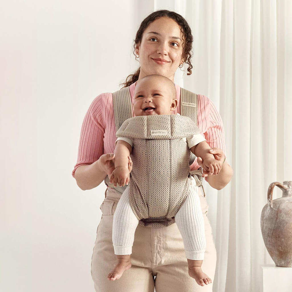 Color_Grey Beige | BabyBjorn Carrier Mini 3D Mesh Grey Beige | NINI and LOLI