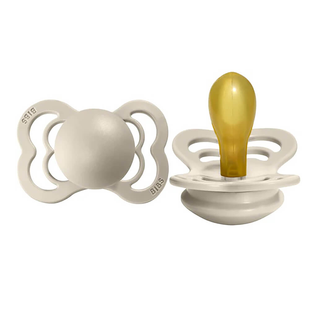 Bibs Natural Rubber Supreme Pacifier 2 Pack Vanilla