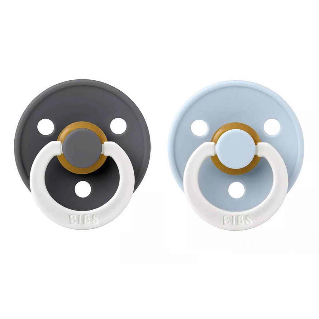 Ninimo Pacifier Bibs Natural Rubber Night Pacifier Iron/Baby Blue | NINI and LOLI