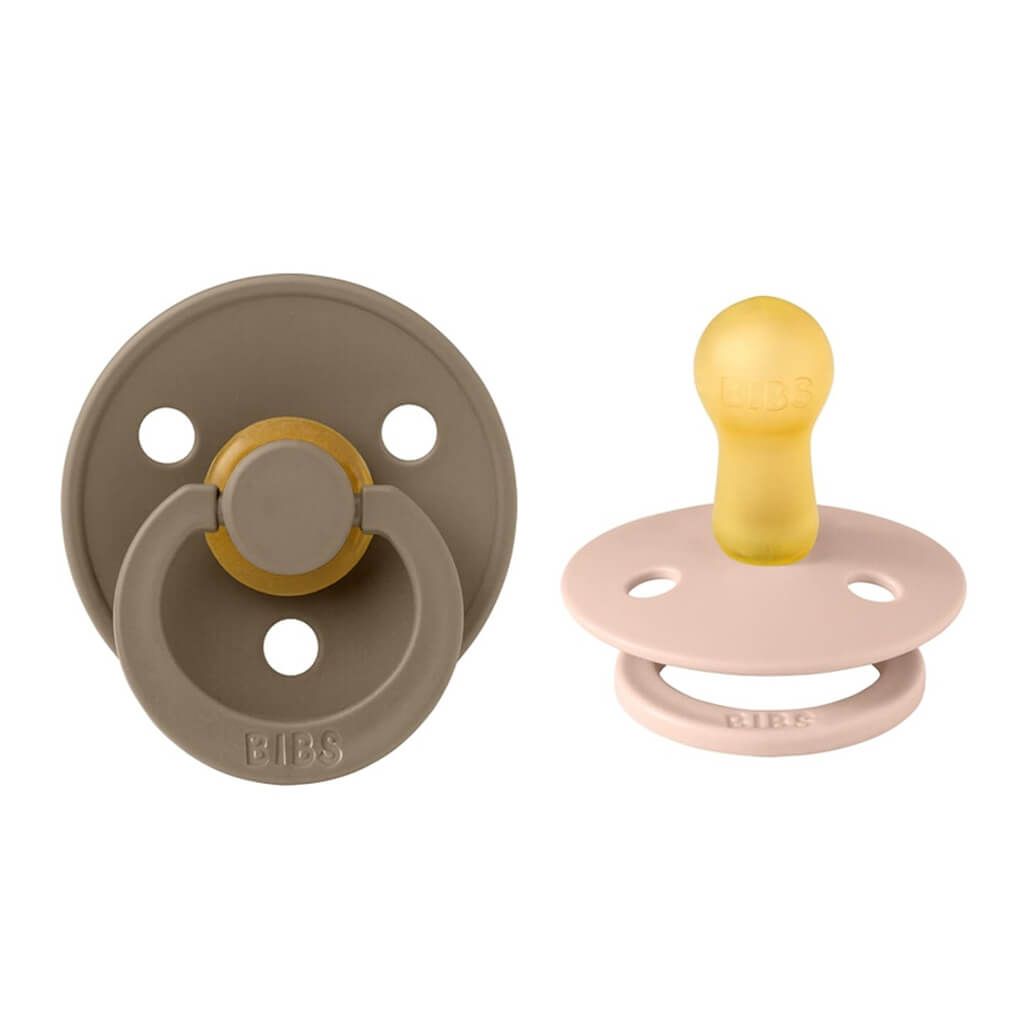 Bibs Natural Rubber Pacifier Dark Oak/Blush | NINI and LOLI