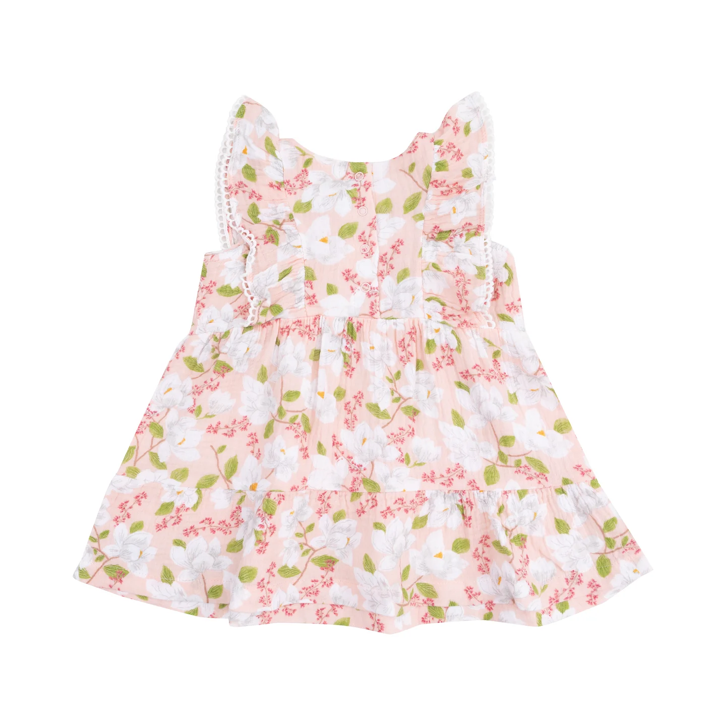 Picot Trim Edged Dress and Diaper Cover