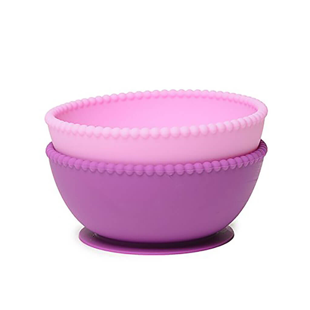Silicone Suction Bowls Set Pink/Purple