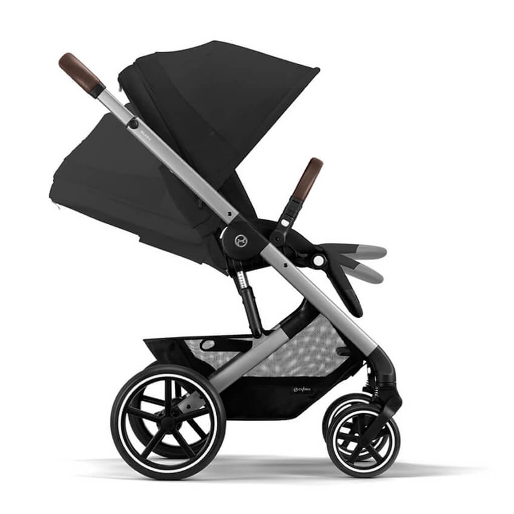 Color_Moon Black | Cybex Balios S Lux 2 Stroller Moon Black Folded | NINI and LOLI