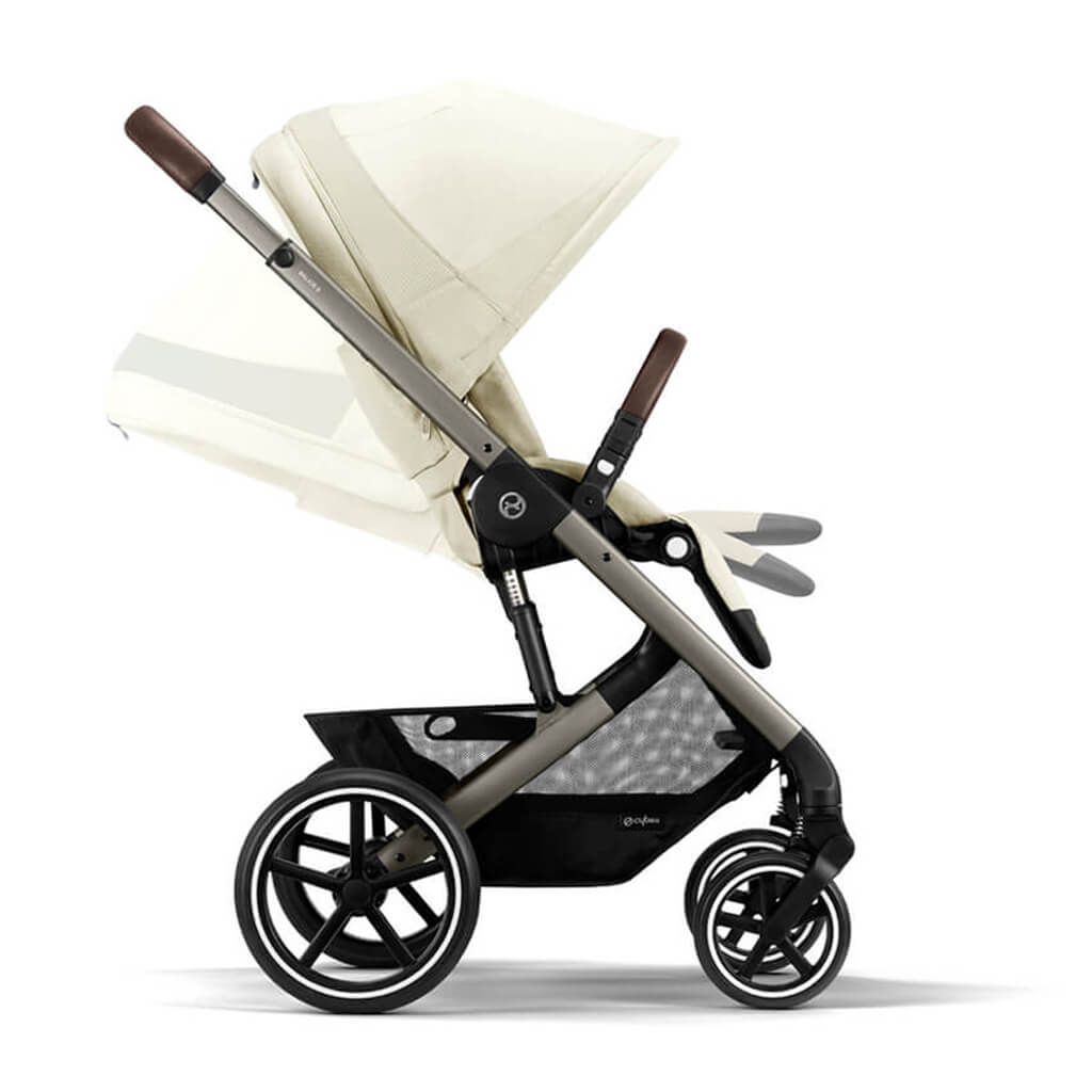 Color_Seashell Beige | Cybex Balios S Lux 2 Stroller Seashell Beige Folded | NINI and LOLI