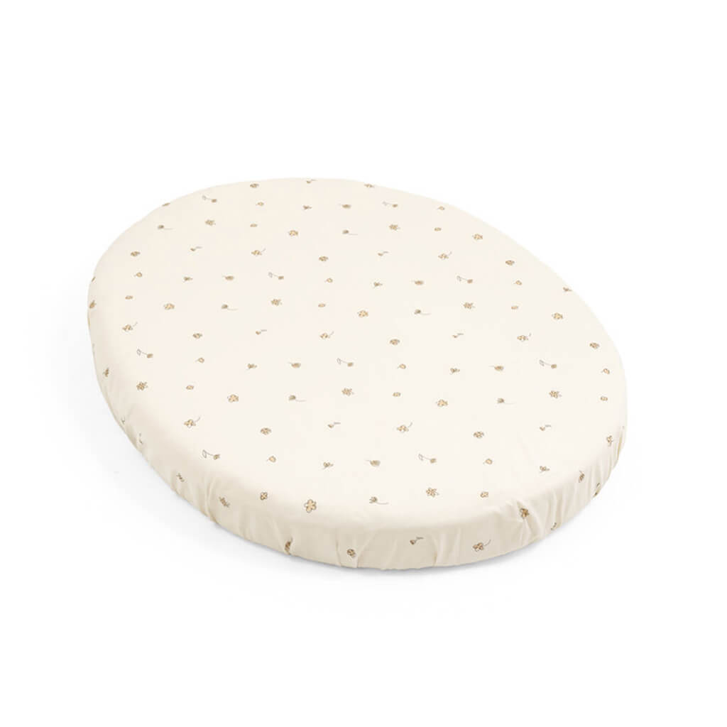New Sleepi Mini Fitted Sheet Flower Ecru