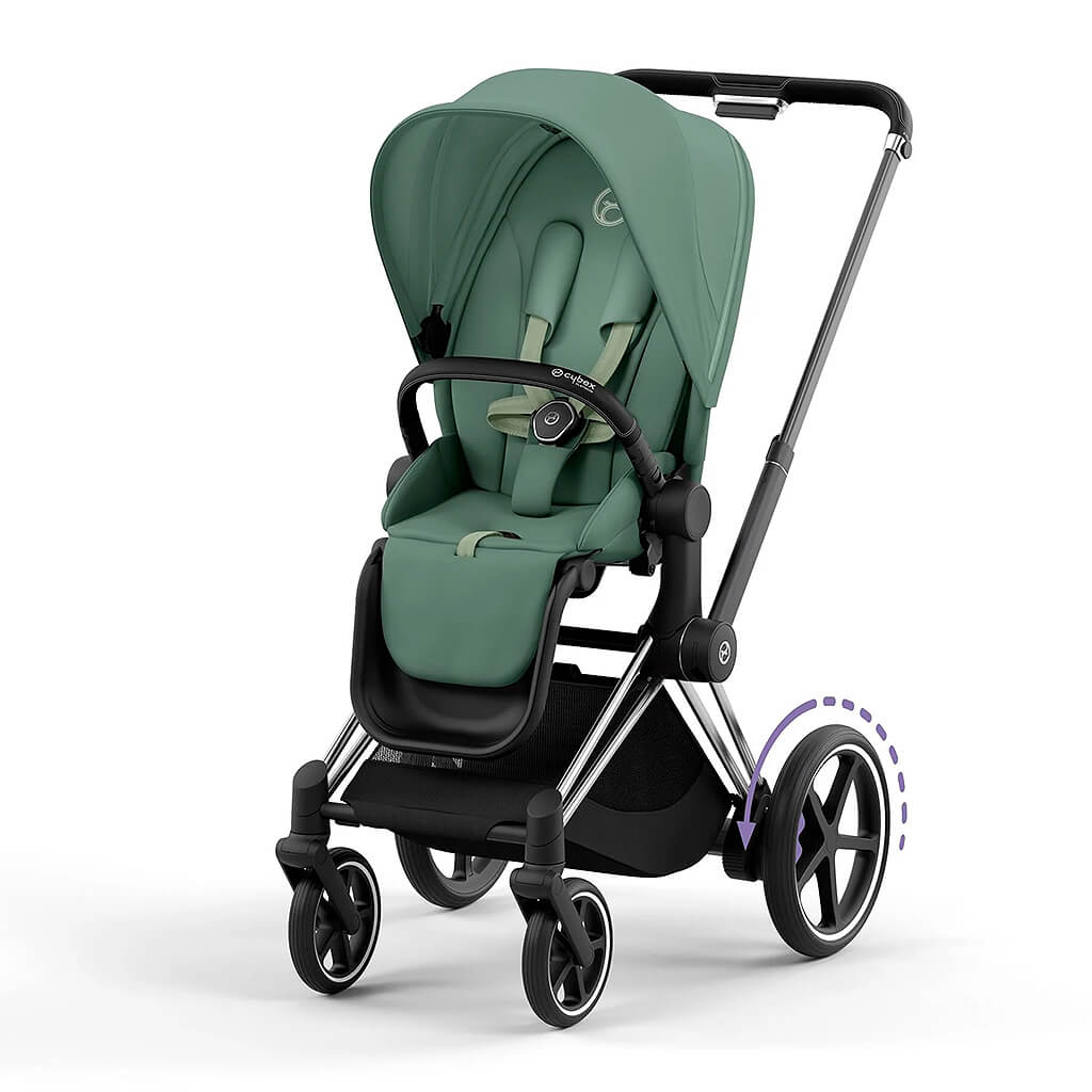 Color_Leaf Green | e-Priam 2 Stroller Chrome/Black | NINI and LOLI