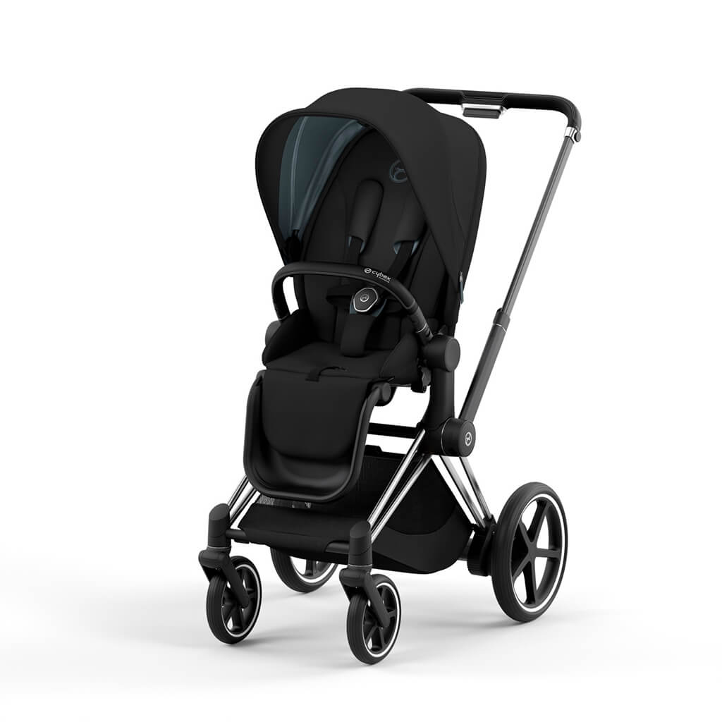 Color_Deep Black | e-Priam 2 Stroller Chrome/Black | NINI and LOLI
