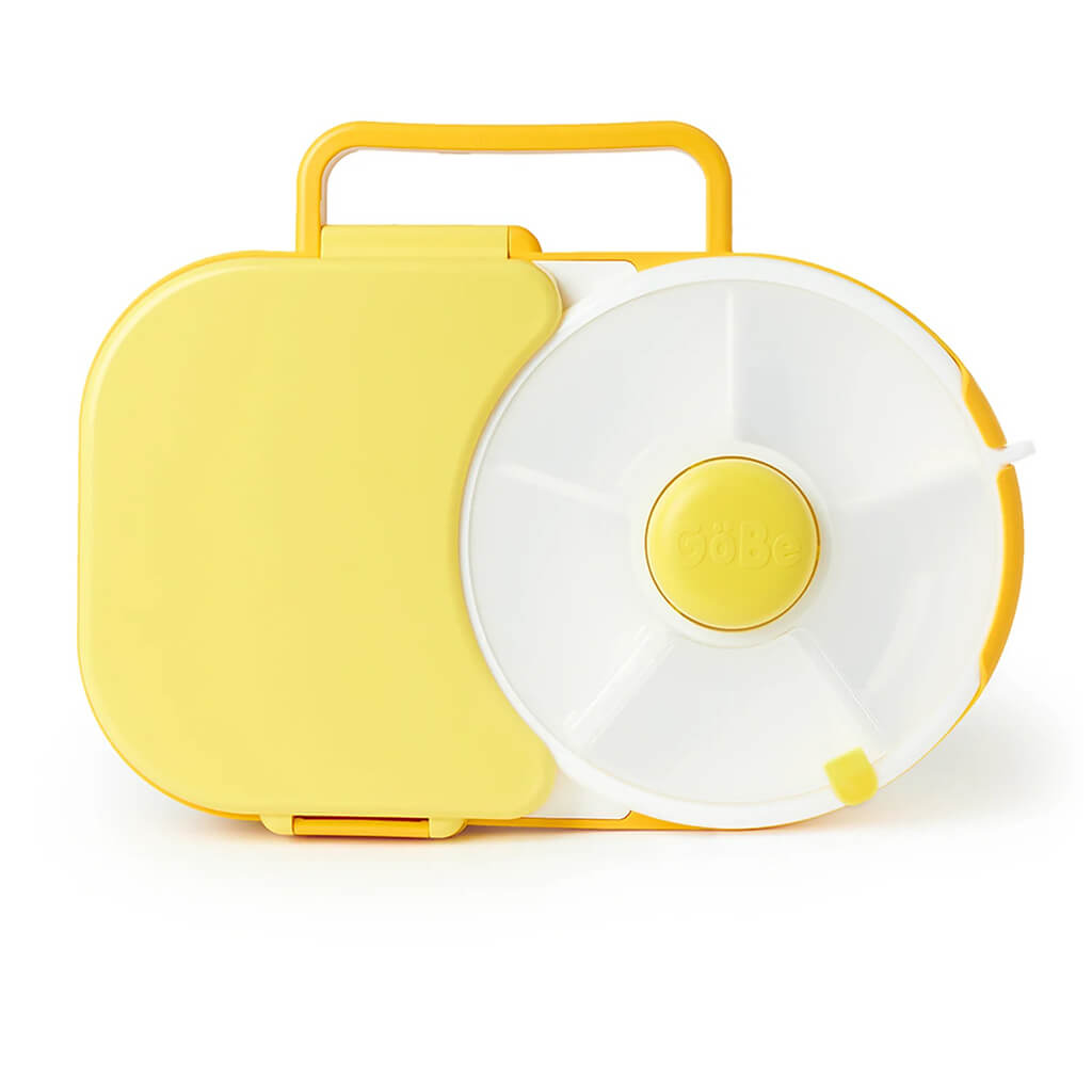 Gobe - Kids Lunchbox With Snack Spinner, Honey Yellow