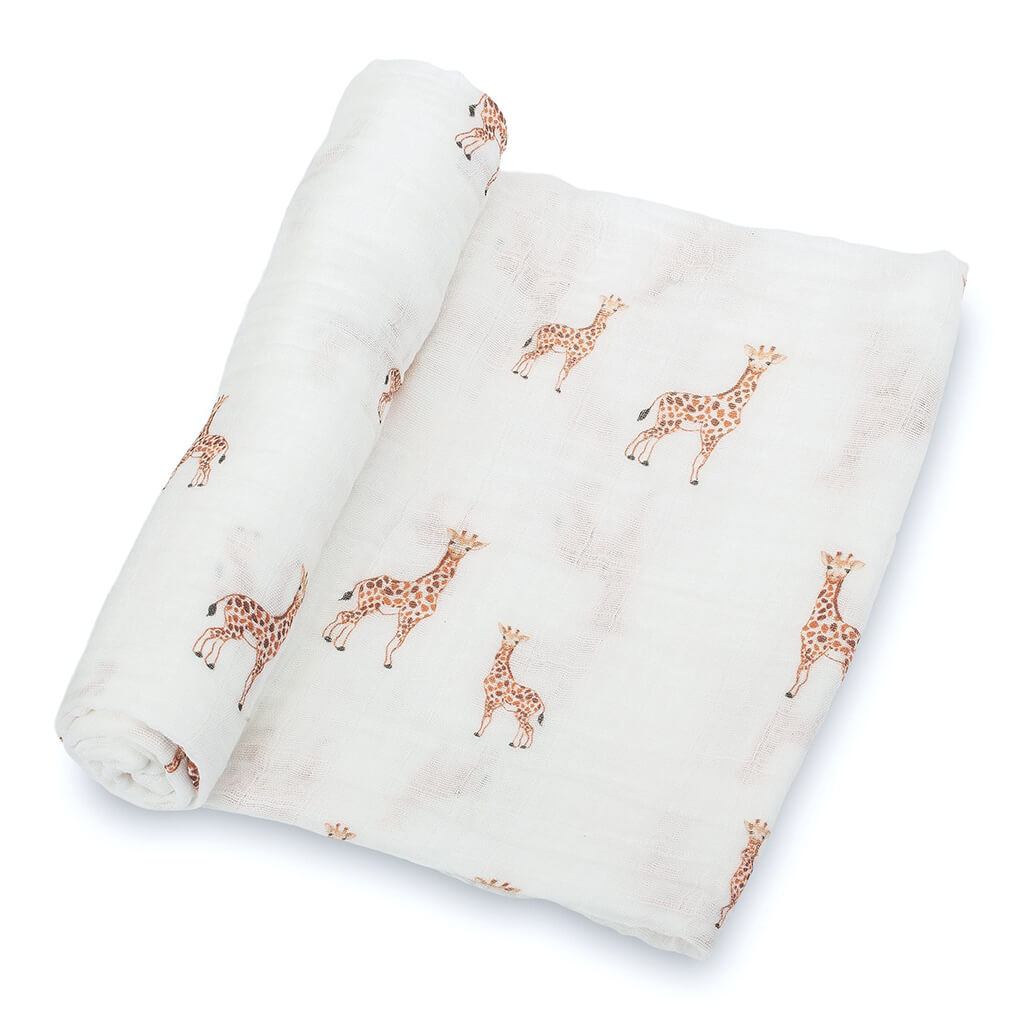 Muslin Swaddle Blanket Giraffe Dreams