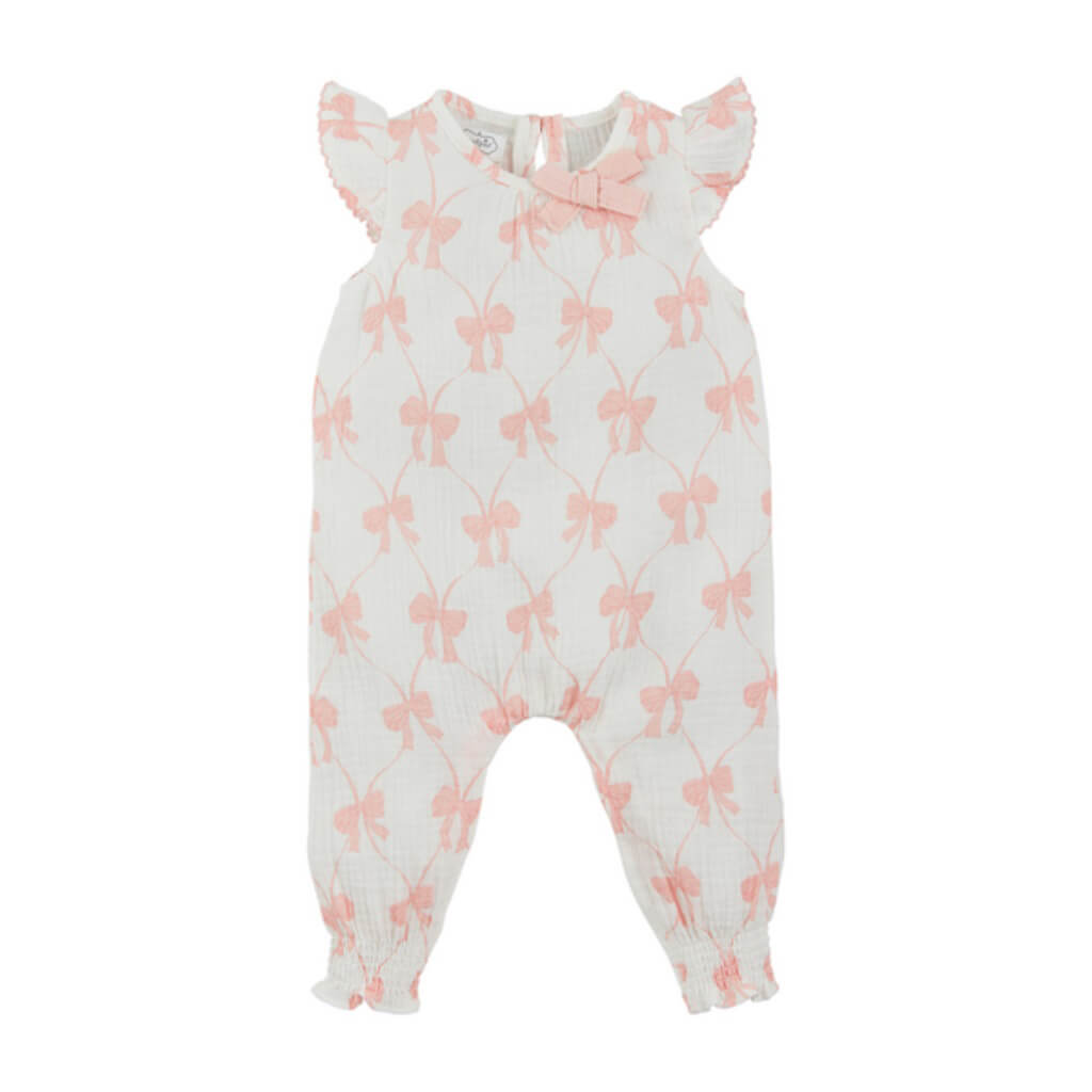 Pink Bow Longall Romper