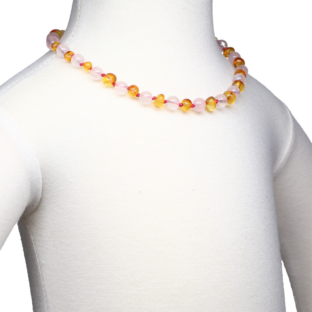 Amber Necklace Honey/Quartz