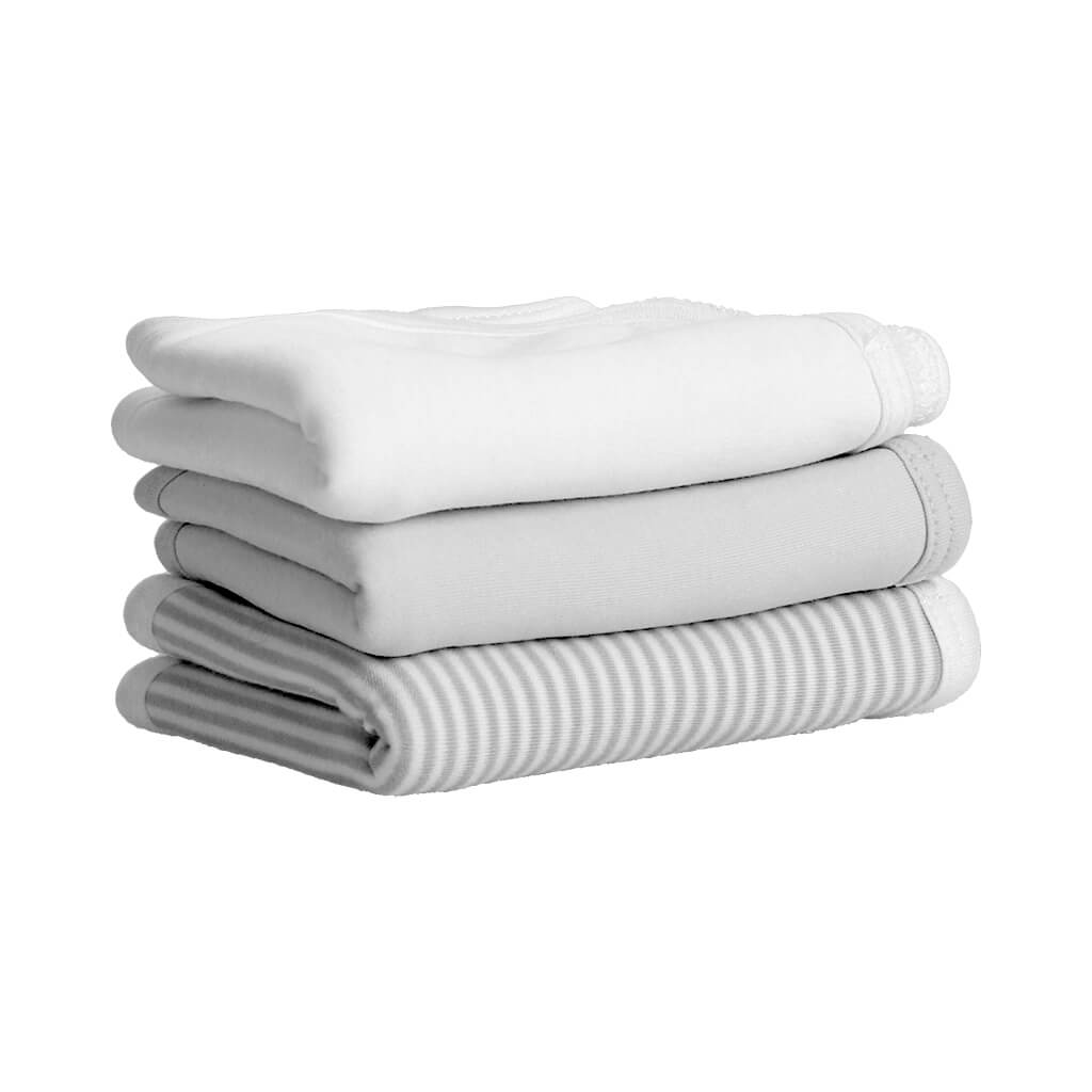 3 Pack Burp Pad Grey Stripes