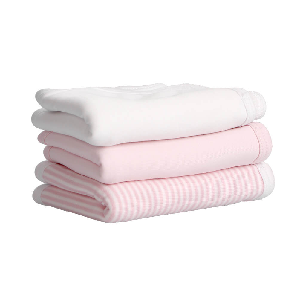 3 Pack Burp Pad Pink Stripes