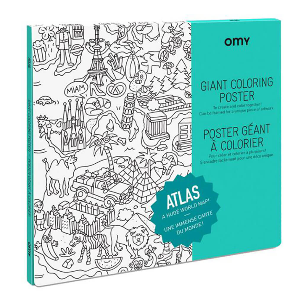 Omy Design Giant Frameable Coloring Poster Atlas