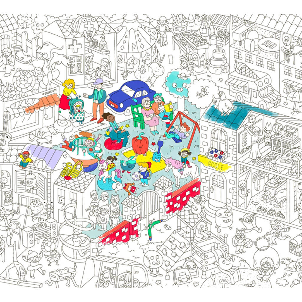 Omy Design Giant Frameable Coloring Poster Kids Life