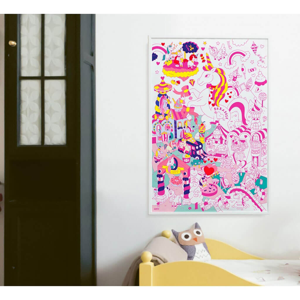Omy Design Giant Frameable Coloring Poster Unicorn