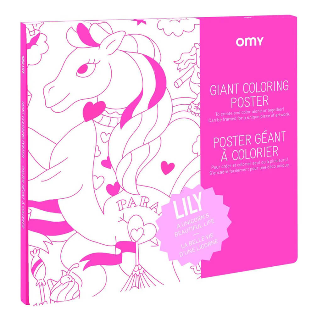 Omy Design Giant Frameable Coloring Poster Unicorn