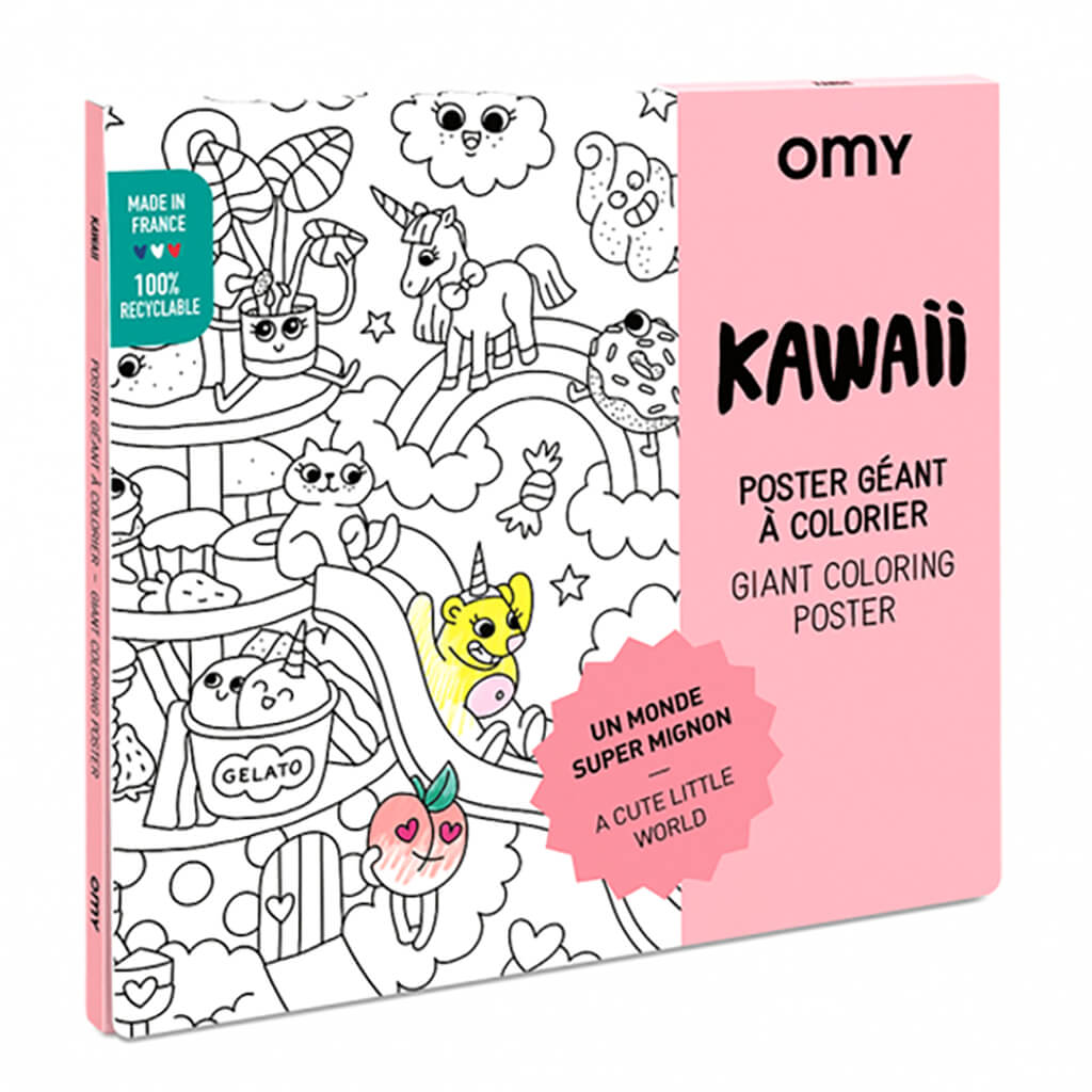 Omy Design Giant Frameable Coloring Poster Kawaii