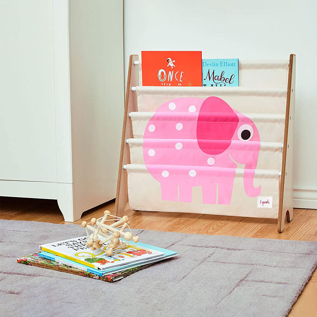 3 Sprouts Book Rack Elephant Pink