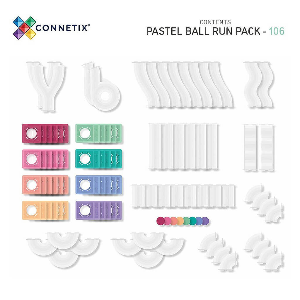 Connetix 106pc Pastel Ball Run