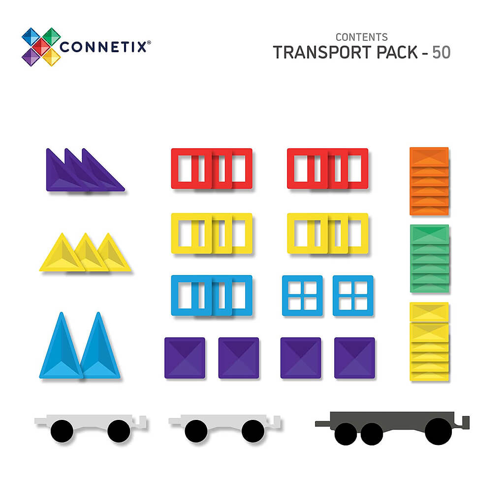 Connetix Rainbow 50pc Transport Pack