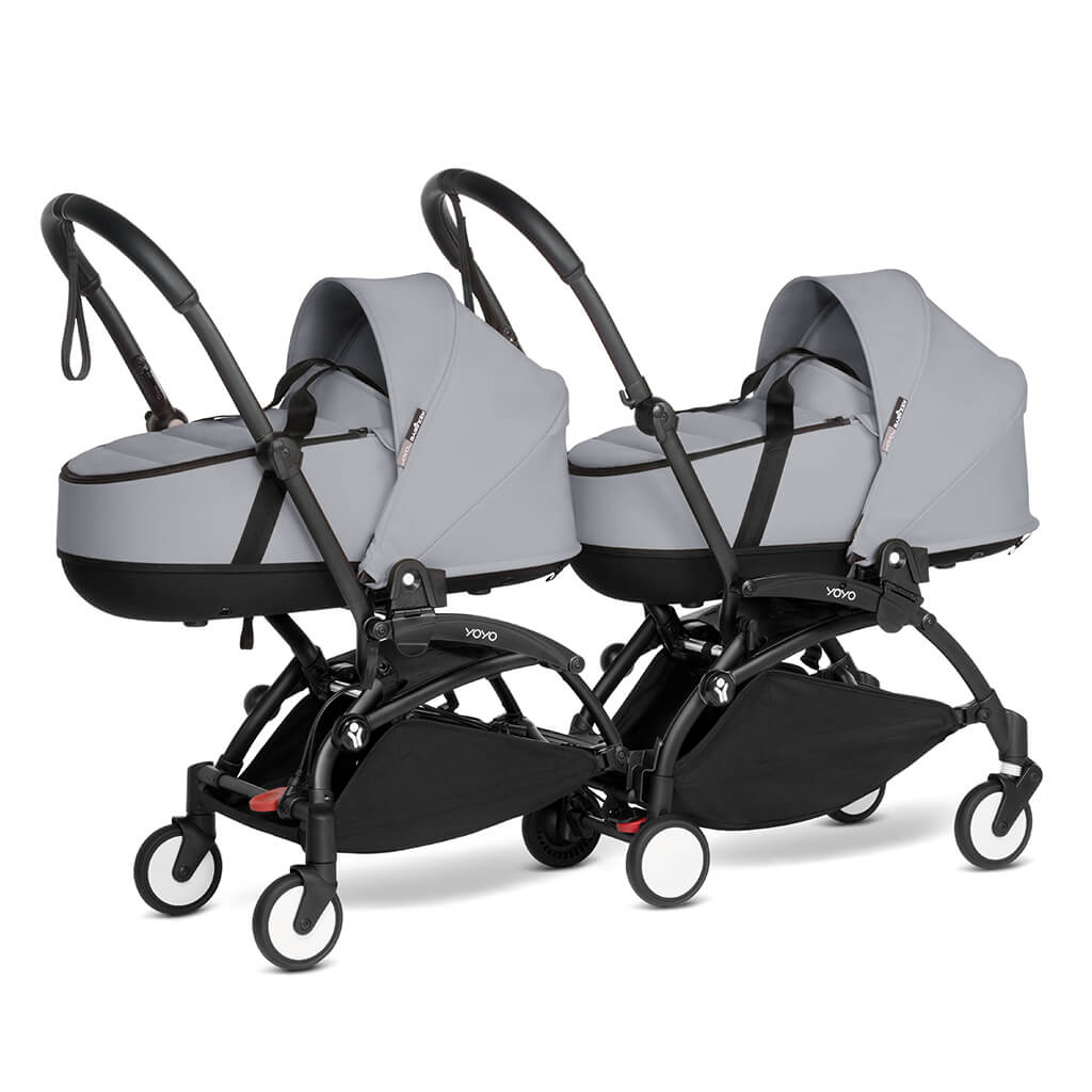  Babyzen YOYO2 Black Frame + Grey Bassinet - Includes Thick  Double Mattress, Ventilated Shell & Canopy : Baby