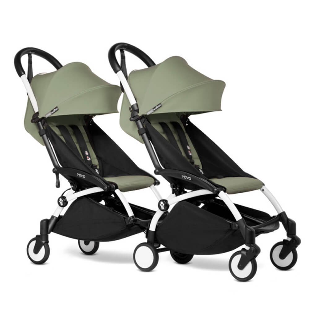 babyzen yoyo stroller usa BABYZEN YOYO Connect Double Stroller 6+ White Frame