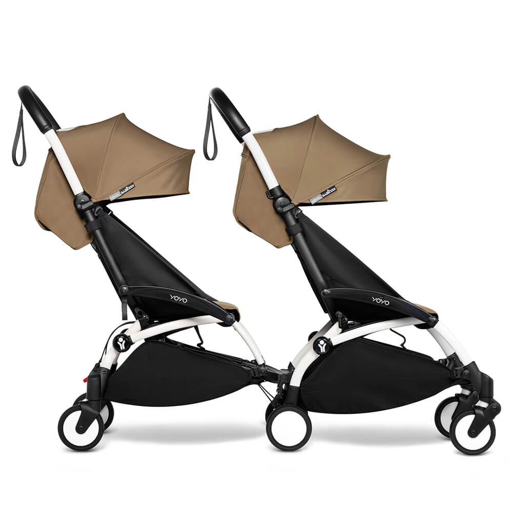 yoyo2 double stroller YOYO 3 Connect Complete Double Stroller 6+ White Frame