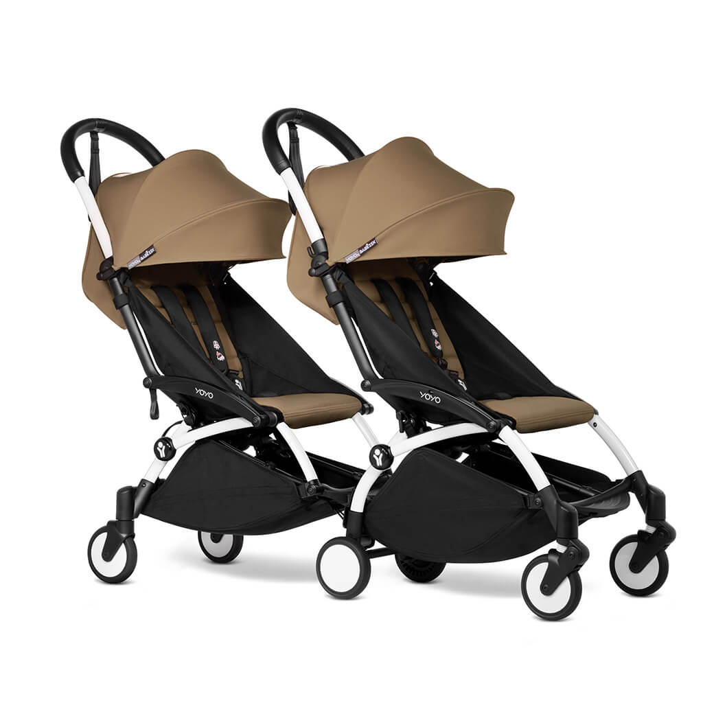 yoyo babyzen double stroller YOYO 3 Connect Complete Double Stroller 6+ White Frame