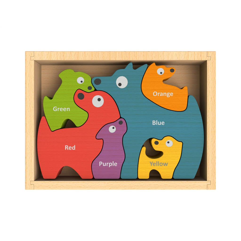 Dog Family Bilingual Color Puzzle