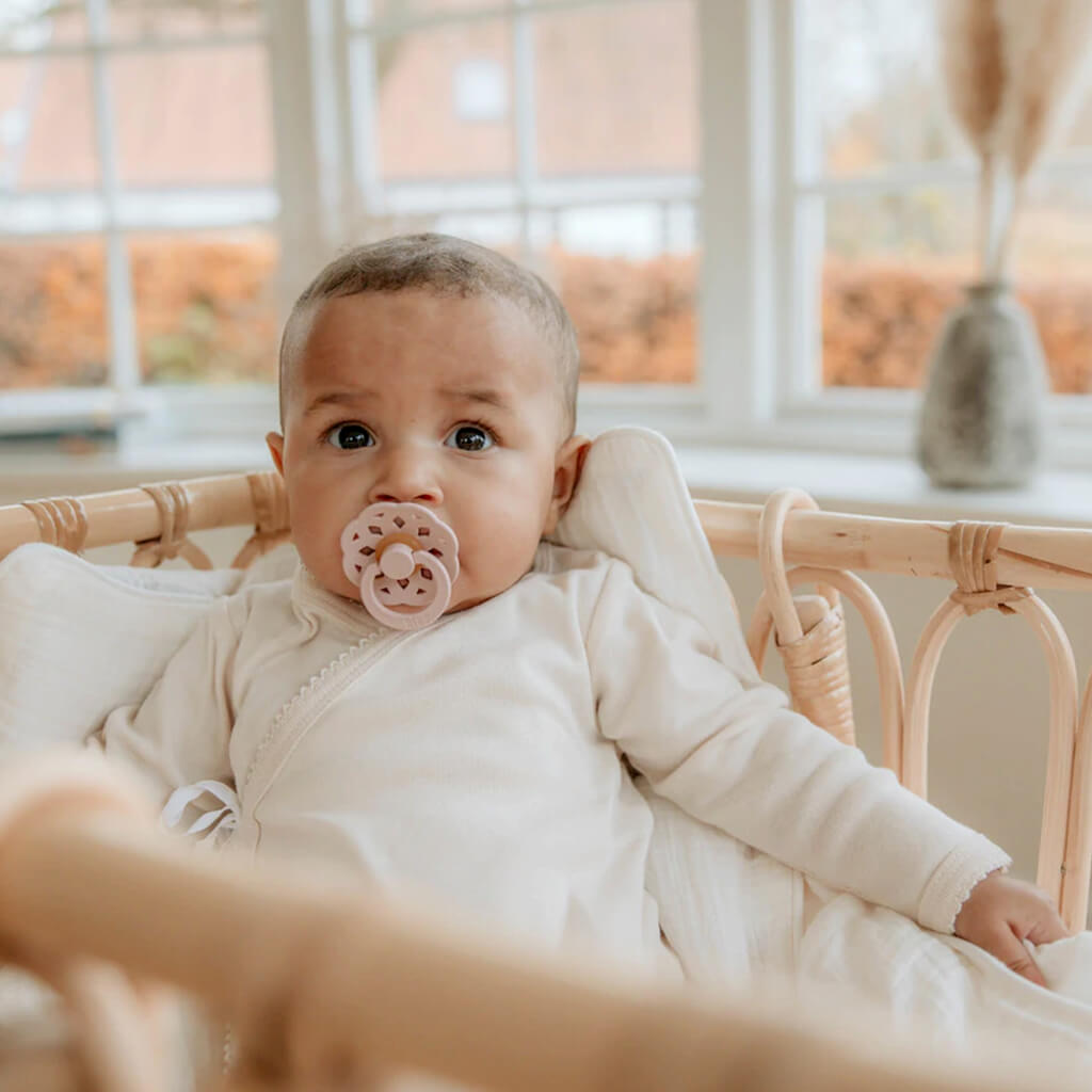 Ninimo Pacifier Bibs Boheme Rubber Pacifier 2 Pack Ivory/Blossom | NINI and LOLI