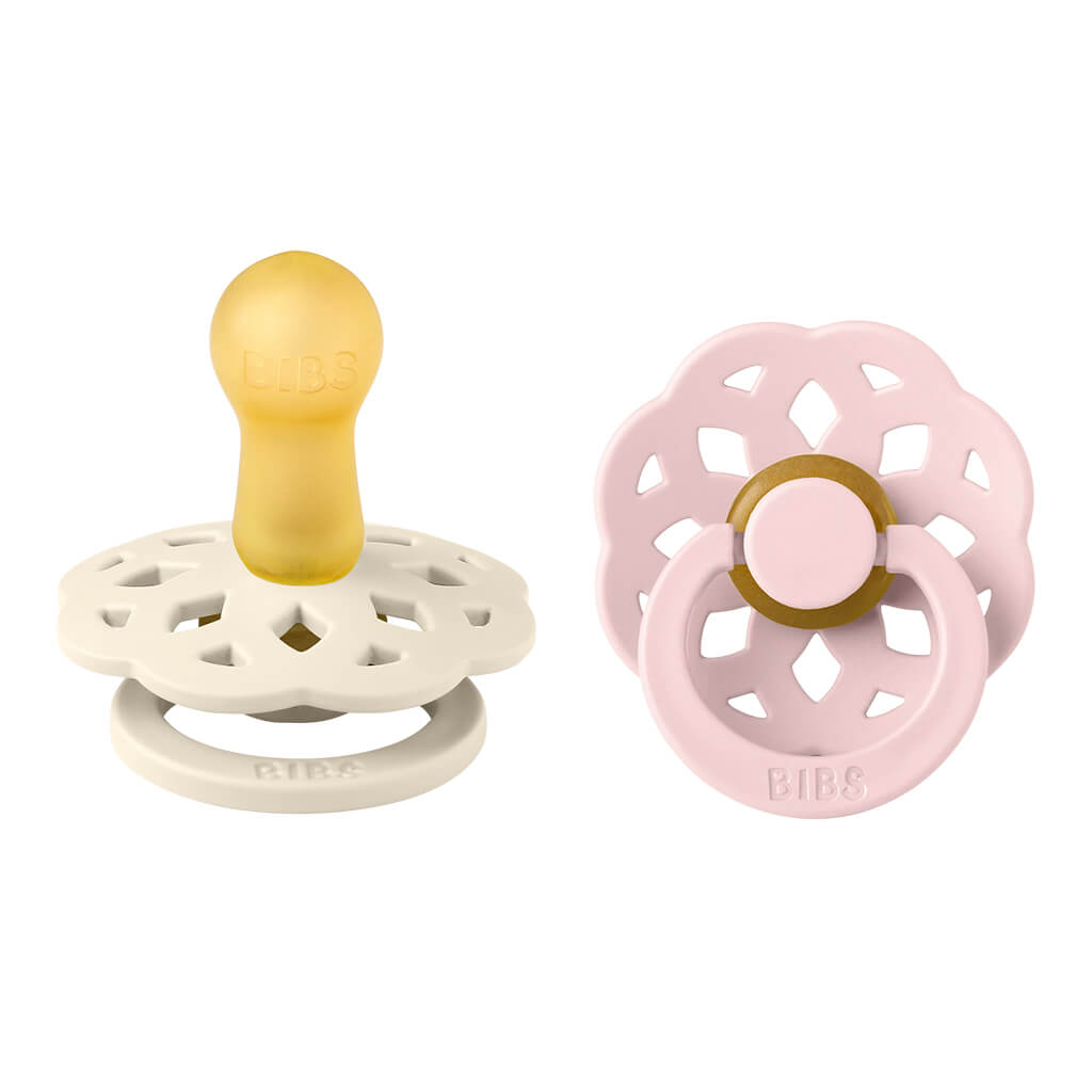 Ninimo Pacifier Bibs Boheme Rubber Pacifier 2 Pack Ivory/Blossom | NINI and LOLI