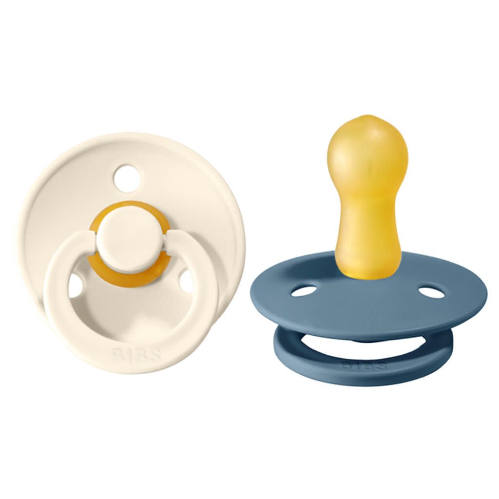 Bibs Natural Rubber Pacifier 2 Pack Ivory/Petrol