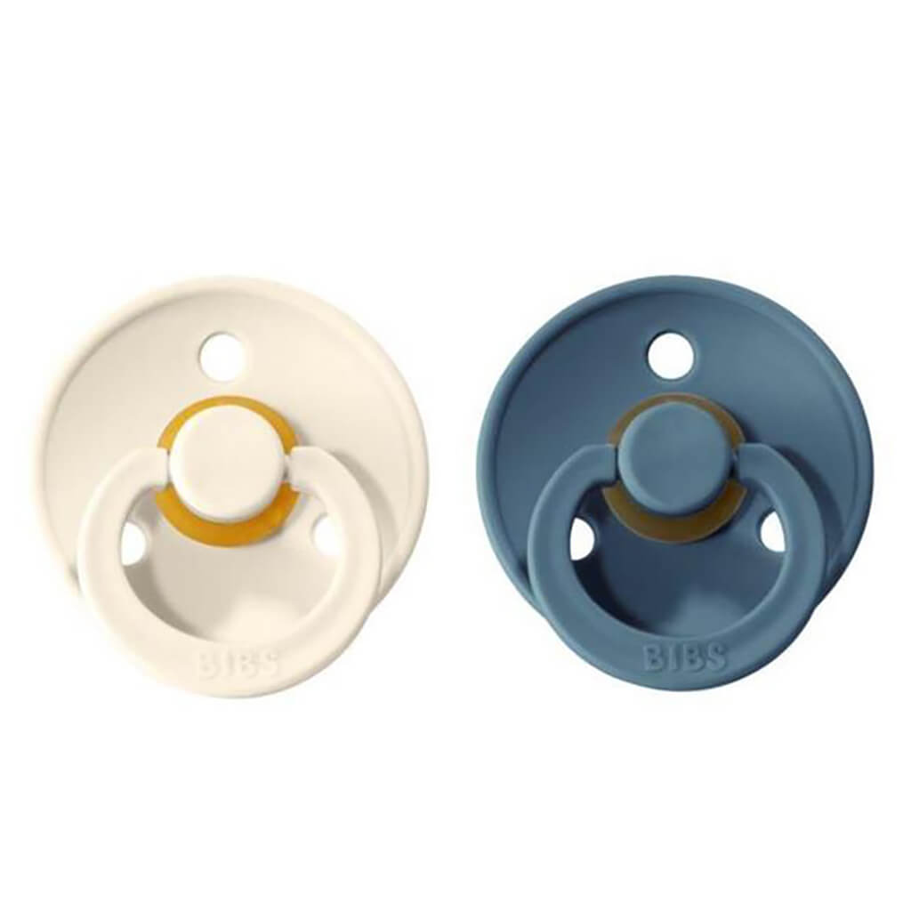 Bibs Natural Rubber Pacifier 2 Pack Ivory/Petrol