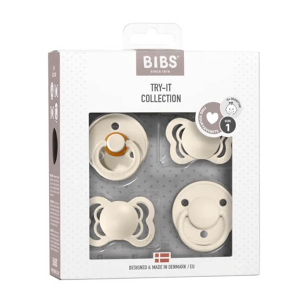 Ninimo Pacifier Bibs Try-It Collection 4 Pack Pacifier | Baby Pacifier | NINI and LOLI