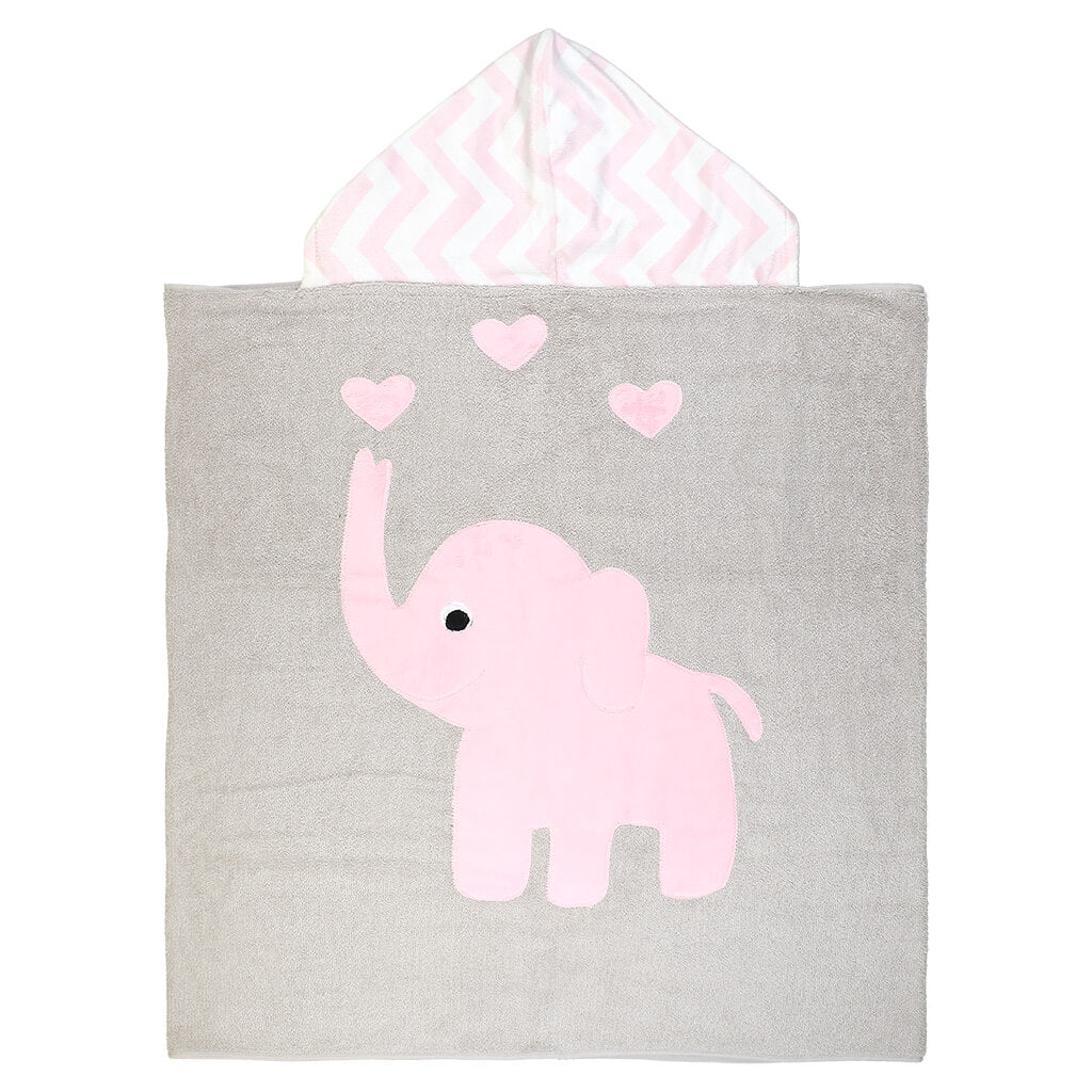 Big Towel Grey/Pink Chevron Elephant