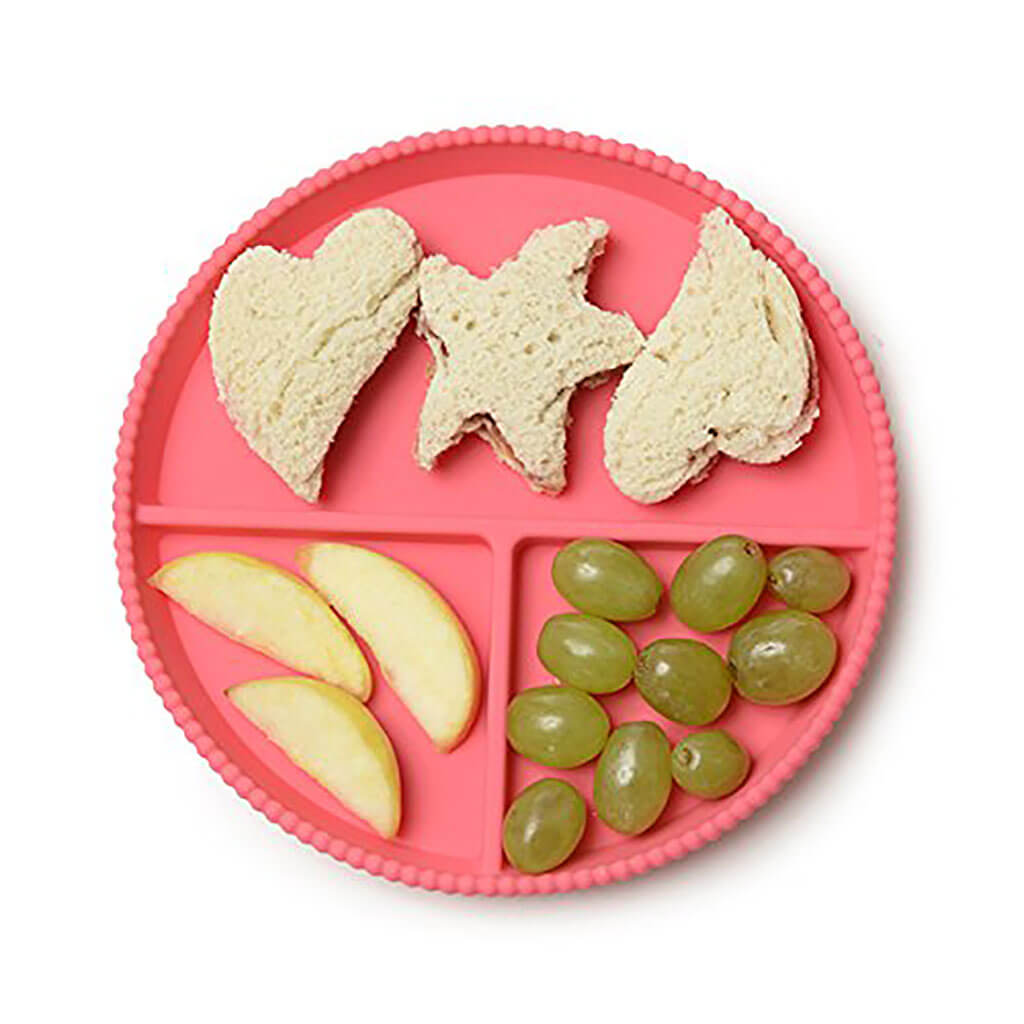 Silicone Divided Plates Set Chartreuse/Pink