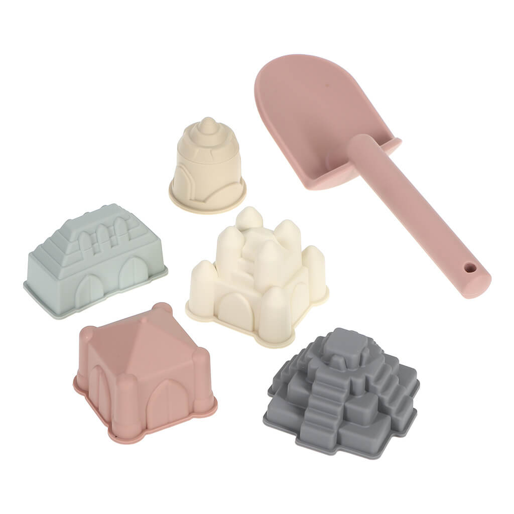 Color_Pink | Cucu Silicone Beach Castle Play Set Pink | NINI and LOLI