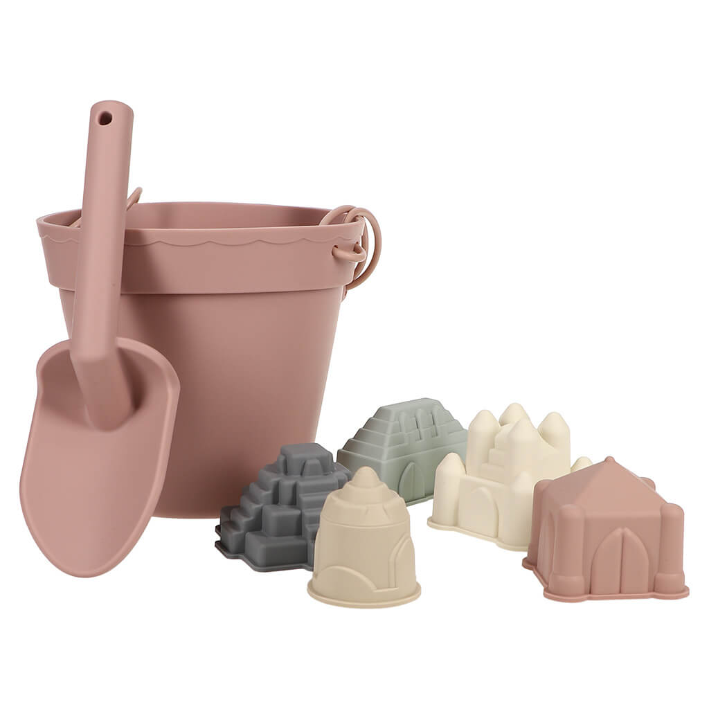 Color_Pink | Cucu Silicone Beach Castle Play Set Pink | NINI and LOLI