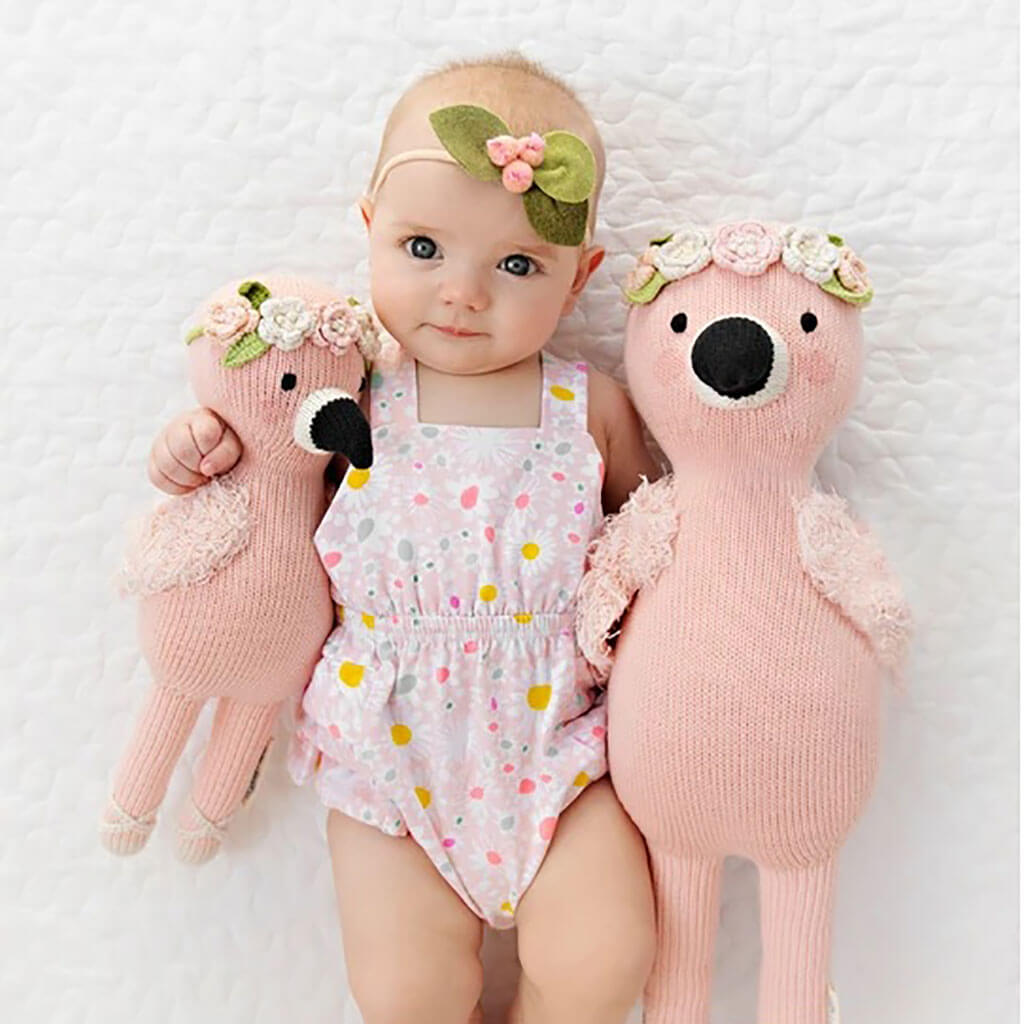 Cuddle + Kind Hand Knit Doll Penelope The Flamingo