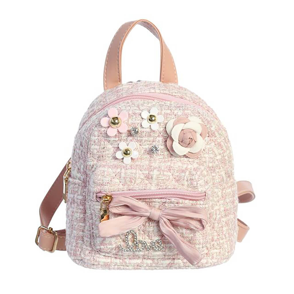 Tweed Kids Backpack Pink