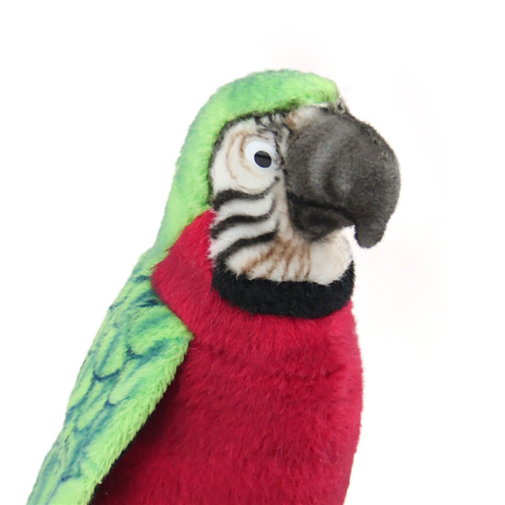 Realistic Plush Animal Parrot Red Green